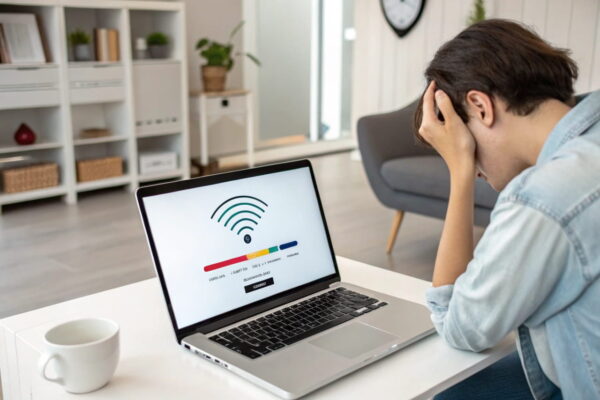 Internet langsamer als gebucht – So erkennst du das Problem Laptop mit langsamer Internetverbindung – Nutzer erkennt Problem frühzeitig